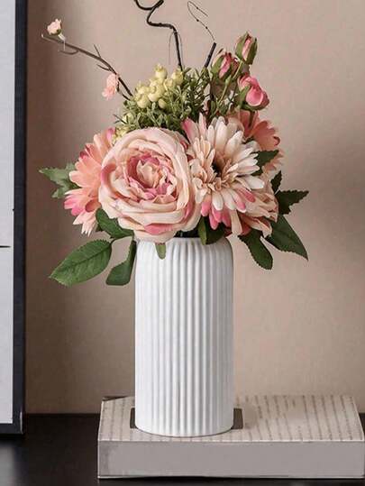 1 Pp 白色花瓶插花花盆欧式花瓶水培家居装饰婚礼节日派对办公室家居户外室内迷你礼物生日派对花瓶礼物毕业