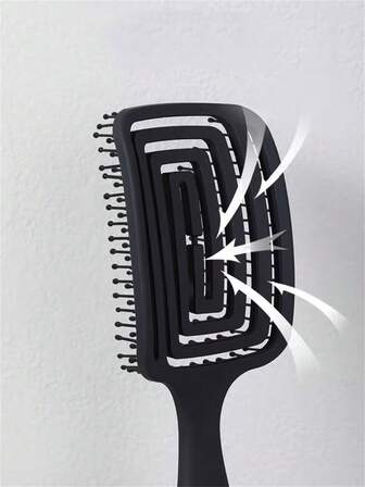 1pc Elastic Paint Solid Color Massage Comb With Hollow Out Design Hair Brush Body Care For Travel,Outdoor,Sport,Office,School,Hair Clips,Hair Accessories Valentine DAY, Valentines Wedding, Birthday