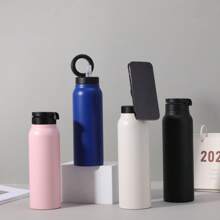750ml Magnetic Phone Holder Vacuum Tumbler With Straw | 304 Stainless Steel Insulated Water Bottle 24H Cold/12H Hot | 4 Colors Leakproof Cup For Gym, Travel, Outdoor | Universal Mount For Phone/IPad, Selfie Vlog, Dishwasher Safe
