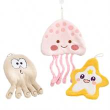 1pc/5pcs Cartoon Ocean Series Hand Towels, Cute Absorbent Thick Soft Children Hand Towels For Kitchen, Bathroom