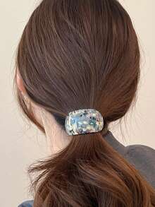 1 件优雅椭圆形发圈，时尚女士发带，适合日常佩戴和节日马尾辫固定发带