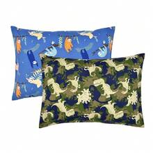 可拆卸儿童枕套，可爱卡通小动物图案枕套，适用于儿童房、儿童床和幼儿园。四季皆宜，可机洗。 - 多色 - 查看 2