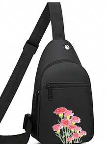 Mobile Phone Bag Layer Diagonal Backpack Coin Purse Shoulder Crossbody Printed Zipper Mobile Phone Bag - Black - View 8