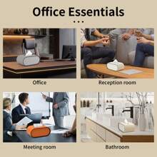 Étui pour boîte à mouchoirs en PU avec fermeture magnétique, support de boîte à mouchoirs elliptique moderne, organisateur décoratif pour comptoir de salle de bain, tables de chevet, bureau de chambre à coucher