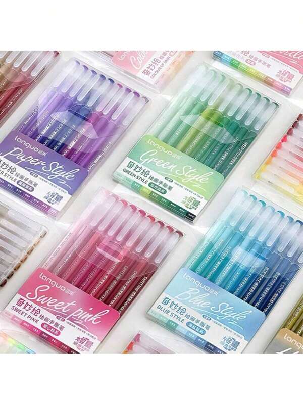 1 caja de 9 colores de juego de resaltadores: variedad de colores, tinta de gel, adecuado para estudiantes, diarios, colorear, marcar, oficina, Acción de Gracias, Navidad, vuelta al colegio