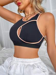 1pc Women Solid Color Comfortable Sports Bra