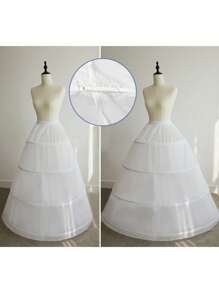 4 Steel Hoops Crinoline Petticoat, Bridal Wedding Dress Slip, Adjustable Lolita Princess Skirt Underskirt Fall Clothes For Women