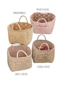 Cesta de lavandería de tela con estampado de flores pequeñas, grande, cuadrada, de asa blanda, con estilo rústico y elegante, para almacenar ropa sucia, artículo del hogar esencial para mujeres, adecuado para todo el año, organizador de armario y almacenamiento para dormitorio.