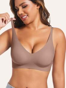 Set da 5 Top da donna per lo yoga, con scollo a V profondo, senza cuciture, con supporto, a fascia, colore nero