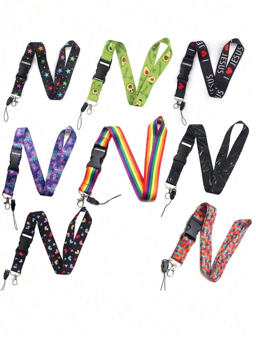 A Black Marble Lanyard, Made Of High-Quality Soft Fabric, With A Neck Strap And A Key Lanyard Strap. It Comes With A Quick Release Detachable Buckle, A Black Silky Marble Keychain, An ID Card Holder, And A Phone Bag Accessory - Multicolor - View 1