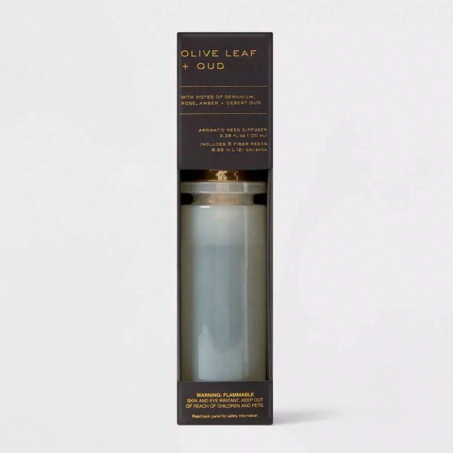 Difusor de caña con aceite de hojas de olivo y oud de etiqueta negra de 100ml - Threshold™: Aroma de baño, varillas de fragancia - 1 - Ver 1