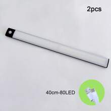 2pcs/Pack Motion Sensor Under Cabinet Light, LED Closet Lights , 3 Color Dimmable Magnetic USB Rechargeable For Kitchen Wardrobe Closets Counter Cupboard Stairs Corridor Shelf