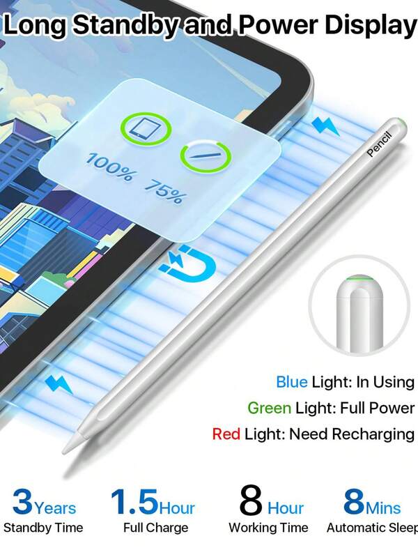 Apple Pencil 2nd Generation, Compatible With IPad Digital Writing Stylus, Top Illuminated, Includes Charging Cable Gifts For Mother, Family, Friends, Kids, Birthday, Holiday Phone