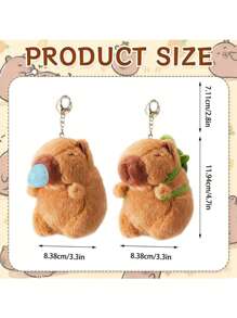 Soft Capybara Plush Keychain Toy Realistic Cute Capybara Stuffed Animals Toy Capybara Plushie, Pendant For Backpack Handbag Birthday Gift,Stuffed Toy,Pink Capybara,Party Favors For Kids, Birthday Decoration