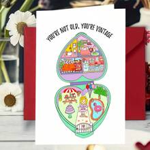 1pc, Funny 90's Polly Toys Birthday Card With Envelope Personalised Design, Suitable For Many Occasions, Unique Birthday Card For Friends, Family And Colleagues! (12cm/4.7inx17cm/6.7in)