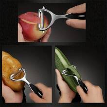2 Packs Stainless Steel Vegetable & Fruit Peelers With Anti-Slip Handles And Sharp Blades - Metal Straight Edge Peelers For Precision Peeling, For Food Contact, Kitchen Gadgets