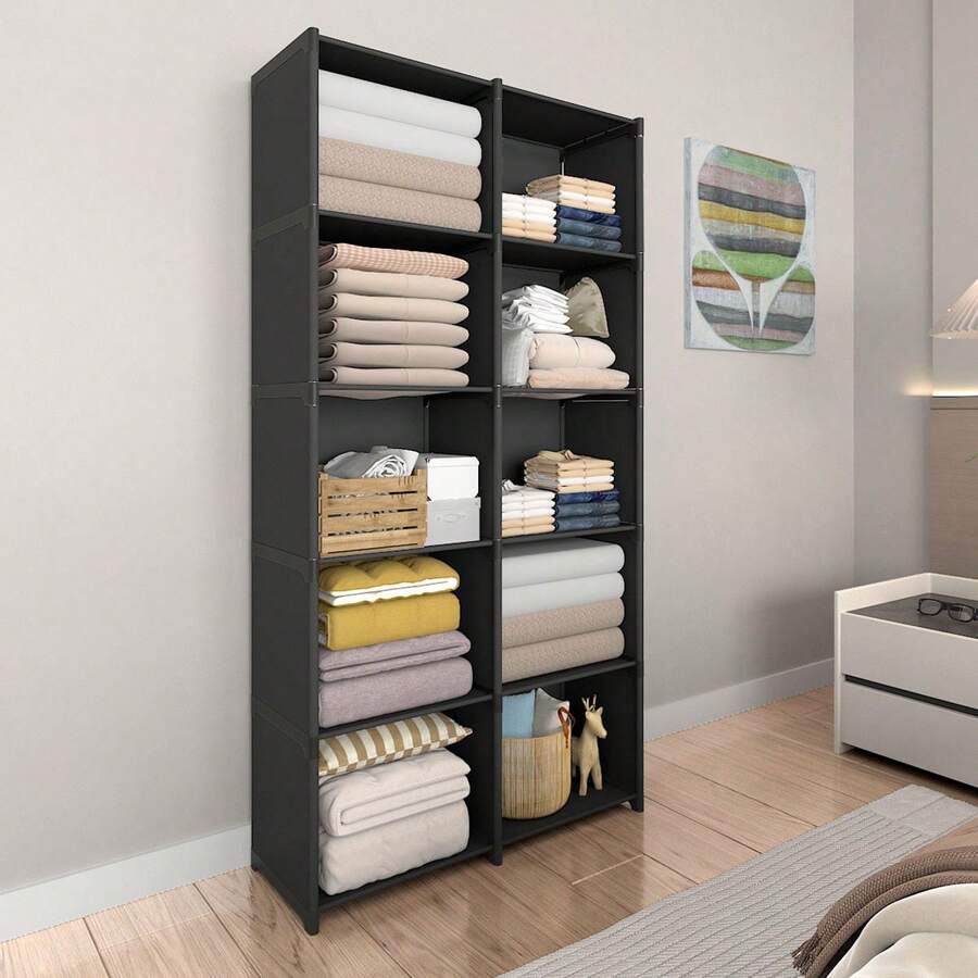 Easy Assembly Office Bookshelf, Simple Multi-Layer Home Clothes Storage Cabinet, Multi-Functional Classroom Miscellaneous Storage Cabinet, Small Dust-Proof Wardrobe Storage Rack For Rental Bedroom