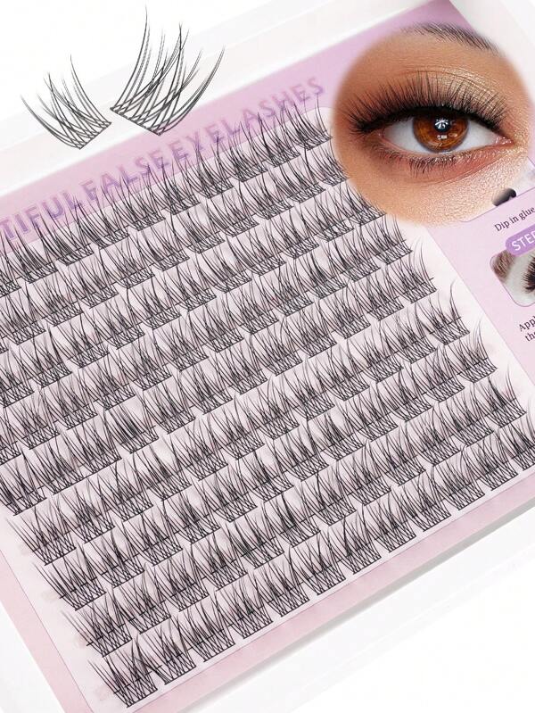 108/190Pcs Natural Lash Clusters DIY Lash Extension Wispy Eyelash Clusters C Curl Cluster Eyelash Extension 8-16MM Individual Lashes Eyelash Extension Faux Mink Lash Clusters