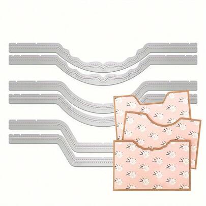 Metal Cutting Dies Rectange/Square Waterfall Stitched Notch Borders Tab Locking For DIY Scrapbooking Album Paper Cards Crafting