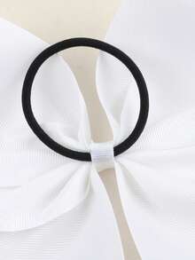 6pcs Cheer Bow Hair Tie For Girls, Girls Ponytail Holders Elastic Band Cheerleaders Hair Bows Competition Sports Elastic Hair Ties Accessories - White - View 3