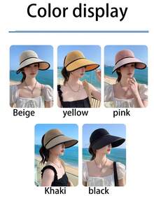 1 Pc Women's Oversized Sun Hat, Breathable & Versatile For Summer, UV Protection Riding Cycling Beach Hat With Large Brim - View 2