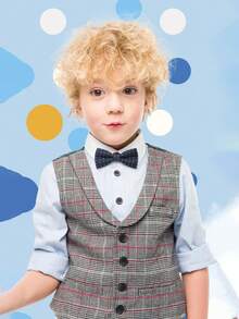 儿童时尚提花双层领结，适合男孩、女孩、戒指持有者、英式风格、婴儿、幼儿、选美、婚礼、日常穿着，年龄 3-16 岁 - 彩色 - 查看 3