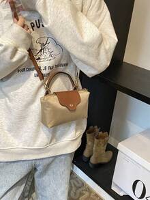 1个迷你时尚手提包，多功能女士单肩包/斜挎包，纯色迷你钱包，可装手机、零钱、口红等，日常通勤必备