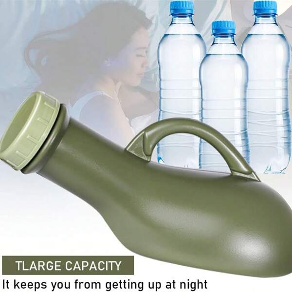 1 Pc Portable Urinal Bottle,Spill Proof Urinals For Men And Women,Urinal Travel Toilet Urinal Bottles With Funnel Pee Bottle Urinals Unisex Portable Urine Bottle Pee Container For Camping Outdoor Car Travel 1000ML,Reusable Plastic Travel Toilet For Outdoor & Hospital Needs