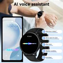 Nuevo reloj inteligente LIGE para mujeres, resistente al agua, seguimiento de actividad, asistente de voz, llamadas inteligentes, reproducción de música, recordatorio de sedentarismo, reloj inteligente multifuncional y de moda para mujeres - Negro - Ver 3