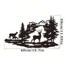 1pc, Explosions Selling Metal Crafts Home Decoration Wrought Iron Wall Decoration Art Deer Forest Modern Minimalist Decorations