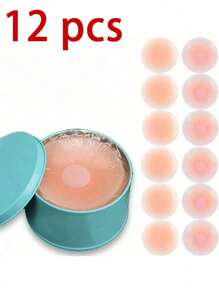 2/6/12 Pcs Reusable Seamless Silicone Nipple Covers - Invisible, Self-Adhesive, Anti-Convex Breast Patches For Women - Comfortable, Breathable, And Easy To Clean Bra Accessories