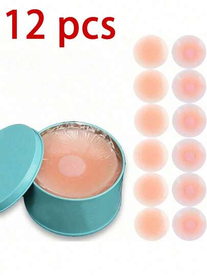 2/6/12 Pcs Reusable Seamless Silicone Nipple Covers - Invisible, Self-Adhesive, Anti-Convex Breast Patches For Women - Comfortable, Breathable, And Easy To Clean Bra Accessories