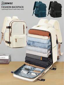 Large Capacity Vintage Style Nylon Travel Duffel Bag, Airline-Approved Carry-On, Spacious For Men, With Multiple Compartments And Pockets, Black, Airline Compliant Carry-On Bag | Vintage Style Bag | Secure Zipper Closure, Travel Bag - Multicolor - View 2