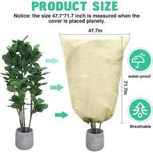 Cubiertas para Plantas, Cubiertas de Protección contra Heladas, Bolsas Grandes, Cubiertas de Protección contra Heladas para Plantas, Cubiertas para Árboles, Tela de Protección contra Heladas con Cordón y Cremallera - Blanco - Ver 2