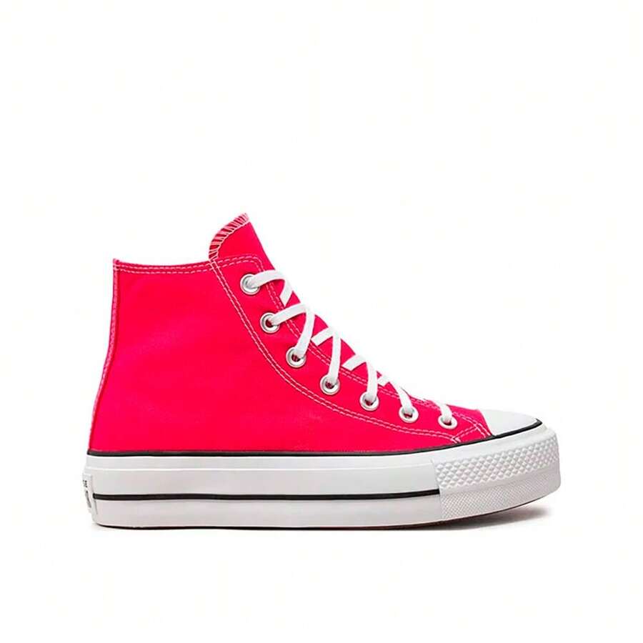 CONVERSE A08288C - 时尚百搭高帮厚底帆布运动鞋 - 粉色 - 查看 1