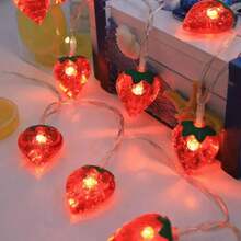 1 String Of Strawberry Light Strings Is Perfect For Weddings, Dining Tables, Living Rooms, Room Decor - Battery Powered (Battery Not Included) Is Perfect For Holiday Gifts - Strawberry Light String Battery Box - View 5