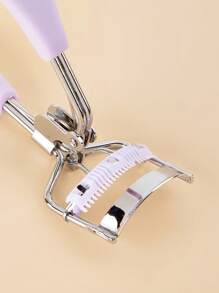 1 pieza Rizador de pestañas de acero inoxidable con peine + 10 piezas de almohadillas de repuesto, rizador de pestañas manual color lila claro, rizador de pestañas sin pellizcos, herramienta de maquillaje, herramienta de belleza, herramienta para ojos, herramienta para pestañas postizas, fácil de reemplazar las almohadillas, duradero, unisex, apto para uso doméstico y distribución comercial