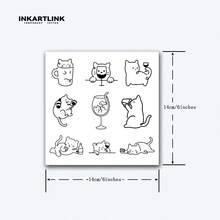 INKARTLINK 可爱猫爪纹身，防水半永久花卉和猫咪临时纹身贴纸，奇特可爱互动身体艺术套装 - 黑色 - 查看 5