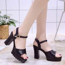 Women's Heeled Sandals - Black - View 5