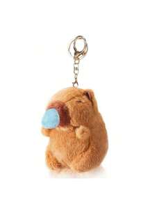Soft Capybara Plush Keychain Toy Realistic Cute Capybara Stuffed Animals Toy Capybara Plushie, Pendant For Backpack Handbag Birthday Gift,Stuffed Toy,Pink Capybara,Party Favors For Kids, Birthday Decoration