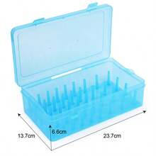 Caja de hilos de coser de 42 ejes/24 rejillas, organizador de bobinas, estuche de almacenamiento, carrete de aguja transparente, accesorios de costura DIY para el hogar - 01-24 Cuadrículas Caja - Ver 4