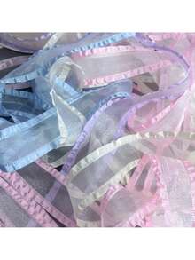 2.5cmx4.5m 荷叶边皱褶纱带服装材料边带波浪蝴蝶结丝带礼品鲜花包装胶带 - 彩色 - 查看 5