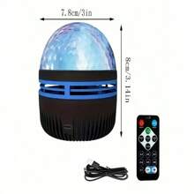 1pc USB Powered Starry Sky And Ocean Wave Projector - 7 Color Modes, USB Powered Night Light With 7 Pattern Options, Suitable For Bedroom, Game Room, Home Theater Decor - An Ideal Gift For Weddings, Loved Ones