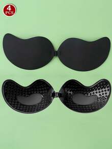 Classic Mango Shaped Adhesive Cleavage Enhancing Strapless Backless Invisible Bra Push Up Bra Inserts, Suitable For Dresses And Gowns - Black - View 21