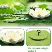 3 件人造莲花配百合叶，漂浮泡沫池塘植物，适合鱼类，用于水族馆、游泳池、水上花园装饰