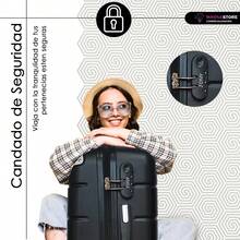 Kit Maletas Viaje Avión Carry on 2pz 10kilos Con Candado De Seguridad Ruedas 360 Set 20+20 Pulgadas Cabina - Negro - Ver 6