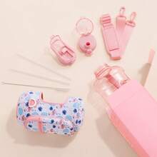 UKEIN Half Gallon Water Bottle With Storage Sleeve, 74oz Large Water Bottle With 2 Lids(Straw Lid And Chug Lid), Big Sports Water Jug For Gym With Strap, Drink Container With Handle - Red-Crowned Crane - View 4