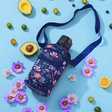 UKEIN Half Gallon Water Bottle With Storage Sleeve, 74oz Large Water Bottle With 2 Lids(Straw Lid And Chug Lid), Big Sports Water Jug For Gym With Strap, Drink Container With Handle - 深藍 - 查看 7