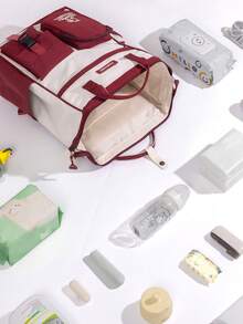 Large Capacity Multi Pocket Embroidered Backpack, Unisex Casual School Bag - Multicolor - View 5