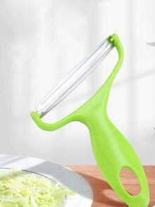 1个装绿甘蓝切丝器 - 宽口削皮器，多功能甘蓝切片器，蔬菜水果削皮器，厨房削皮器，轻松切丝削皮，耐用ABS材质蔬菜切碎削皮器 - 感恩节必备厨房工具，厨房小工具 - 彩色 - 查看 4